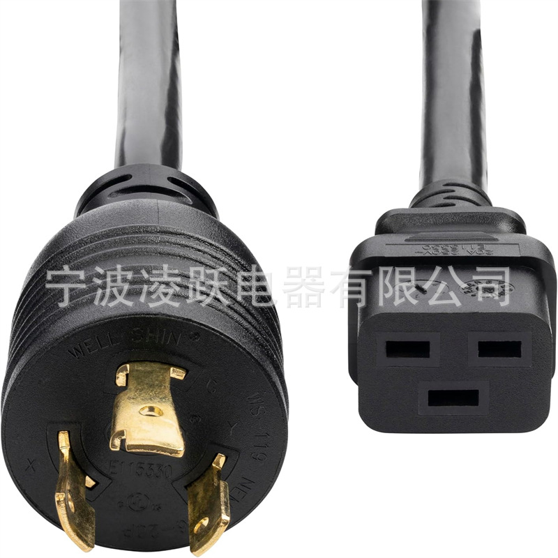 6 英尺(1.8 米)重型电源线,扭锁 NEMA L6-20P 至 IEC 60320 C19