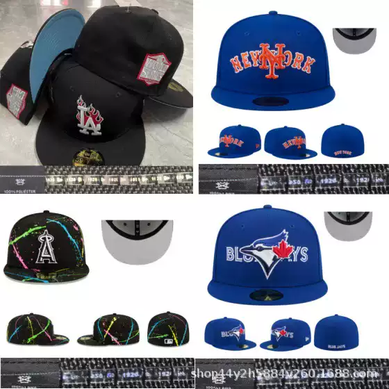 AA High Quality Cross-border Full Closed LA Baseball Cap Sun Shade NY Size Flat Brim Cap Embroidery European and American SOX Hat
