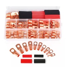 跨境专供130pcs窥口铜管端子金SC接线端子64PCS+66PCS软护套组合