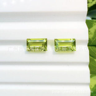 Natural Olivine Rectangular 5x 3mm - 9x 7mm Crystal Clean Rectangular Green Semi-Precious Stone