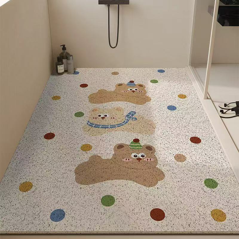 Cross-Border Silk Loop Bathroom Floor Mat, Full-Cover Hollow Carpet for Bathroom and Shower Room, Children's Non-Slip Anti-Fall Bath Mat