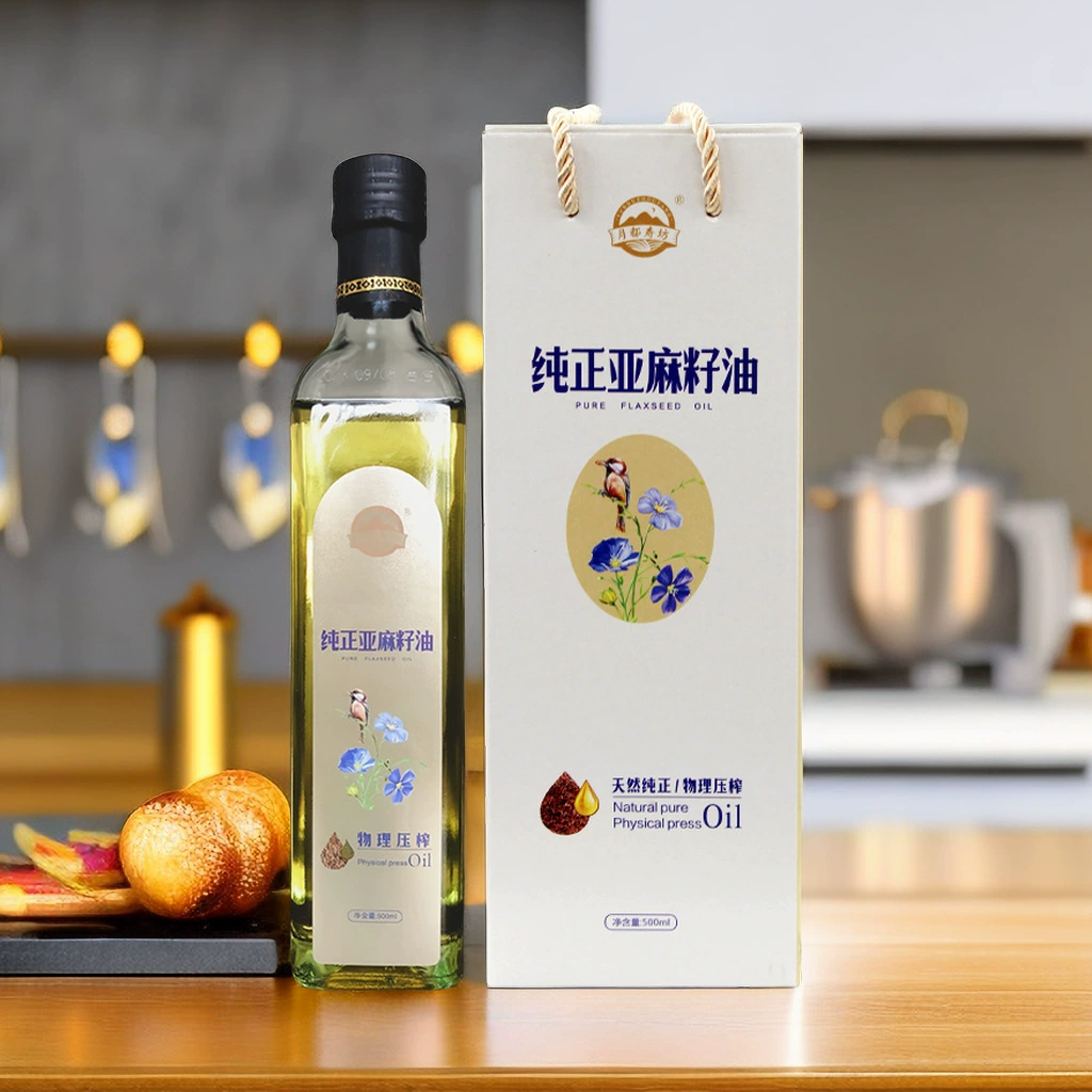 Производитель Yuandu Selenium Fang 500 мл Камелия Оливковое льняное семян Perilla Ореховое масло Пластиковая бутылка Смешанное масло Подарок