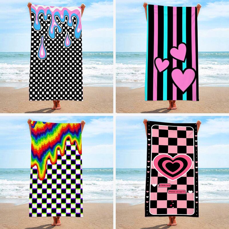Microfiber double terry cloth beach towel printed beach towel swimming sunscreen shawl wholesale