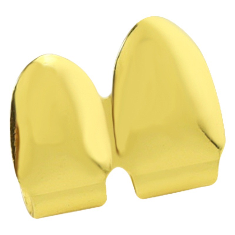 Cross-border Amazon hiphop oro tirantes dientes de doble punta de oro real galvanoplastia hip hop joyería tirantes fábrica ventas directas