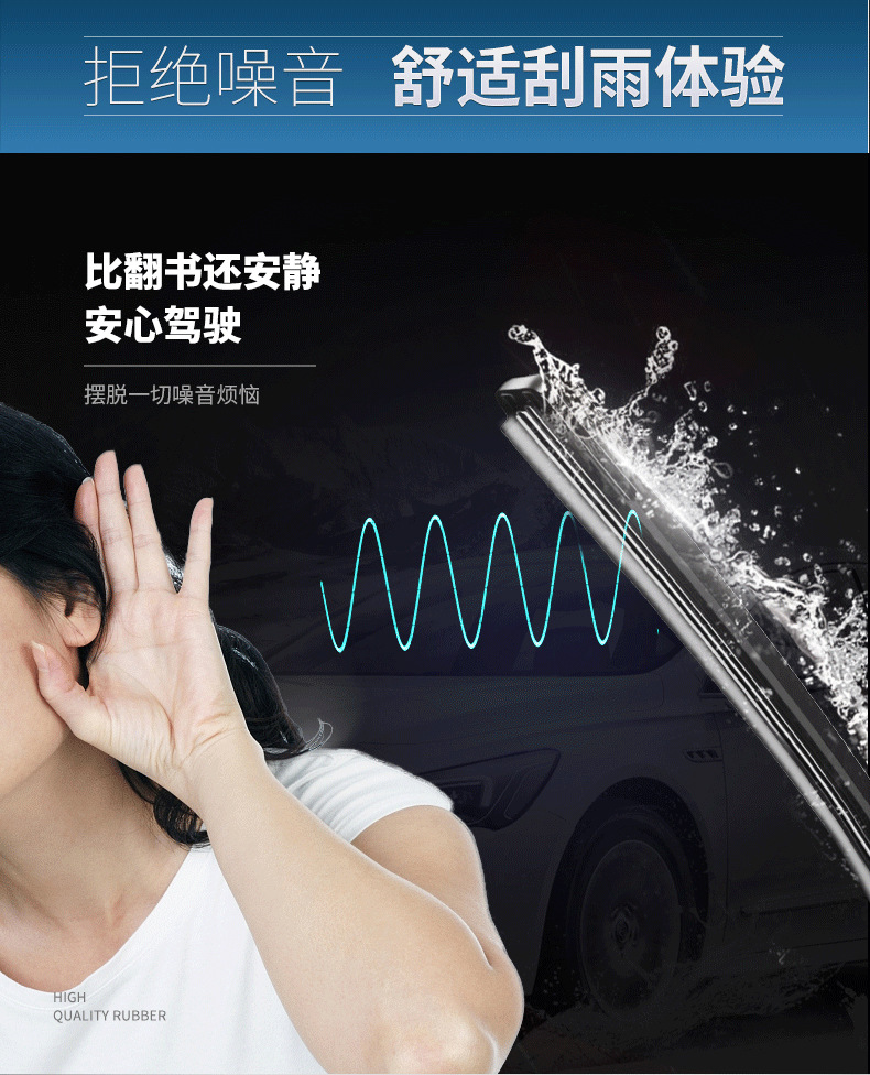 Suitable for Baojun 360 Wiper Blades, Frameless Rubber Strips, High-Definition Upgrade, Six-Seater Car, Baojun-Specific Front and Rear Wipers