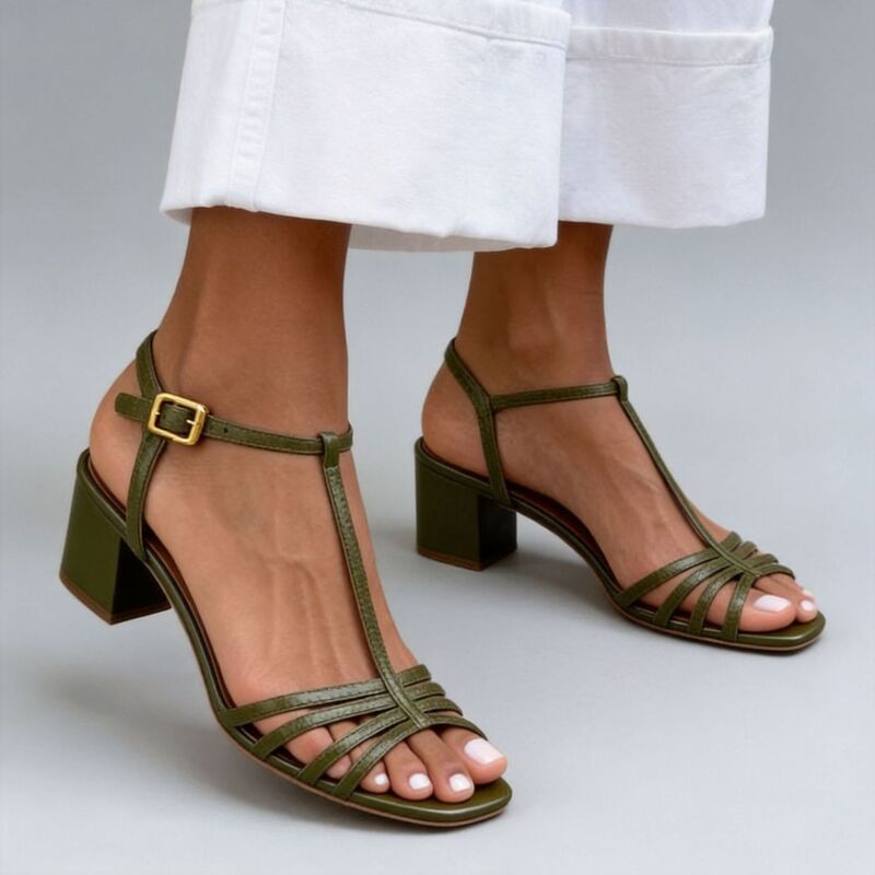 2026 Summer New Cross-Border Foreign Trade Elegant High-Heeled Shoes Size 40-43 Large Size with T-Strap Buckle Party Women's Sandals