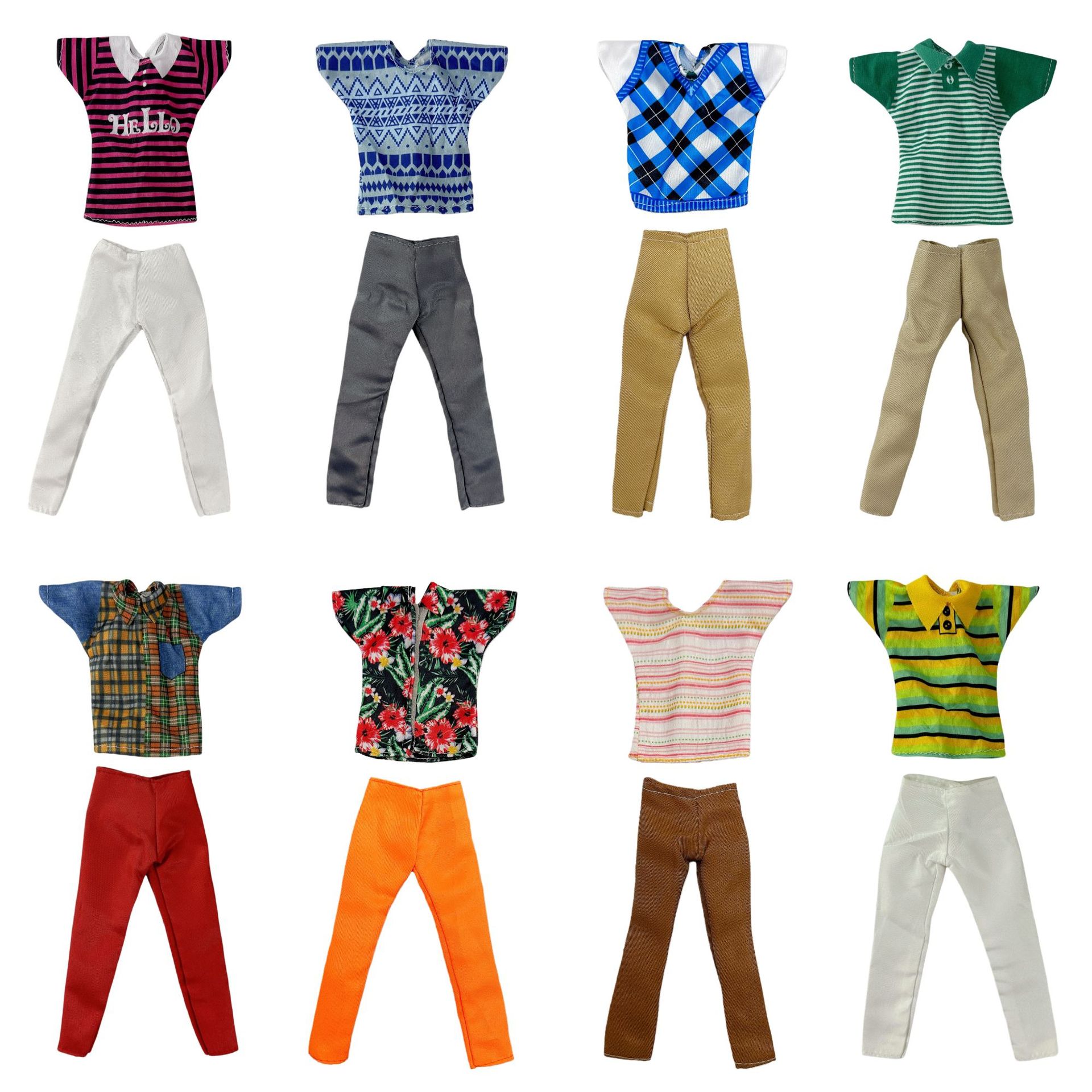 Cross-Border 30cm Barbie Doll Boyfriend Ken Fashion Short-Sleeved Pants Suit Girl Doll Accessories Baby Clothes