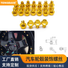 跨境热销汽车改装配件汽车轮胎轮毂装饰螺丝塑料多色平头车轮螺丝