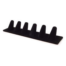 单排6位黑色植绒戒指指环展示架，首饰架戒指珠宝展示道具跨境