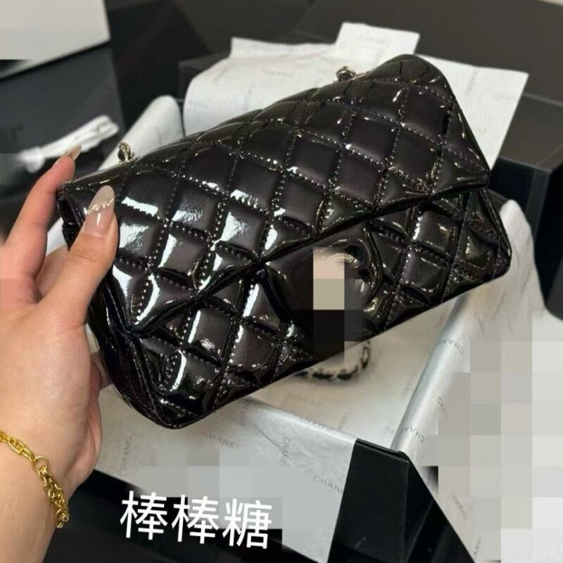 2025 New m Lv Women's Bag Genuine Leather Croissant Bag Armpit Bag Messenger Bag Chain Bag Cf Square Fat Baguette Bag
