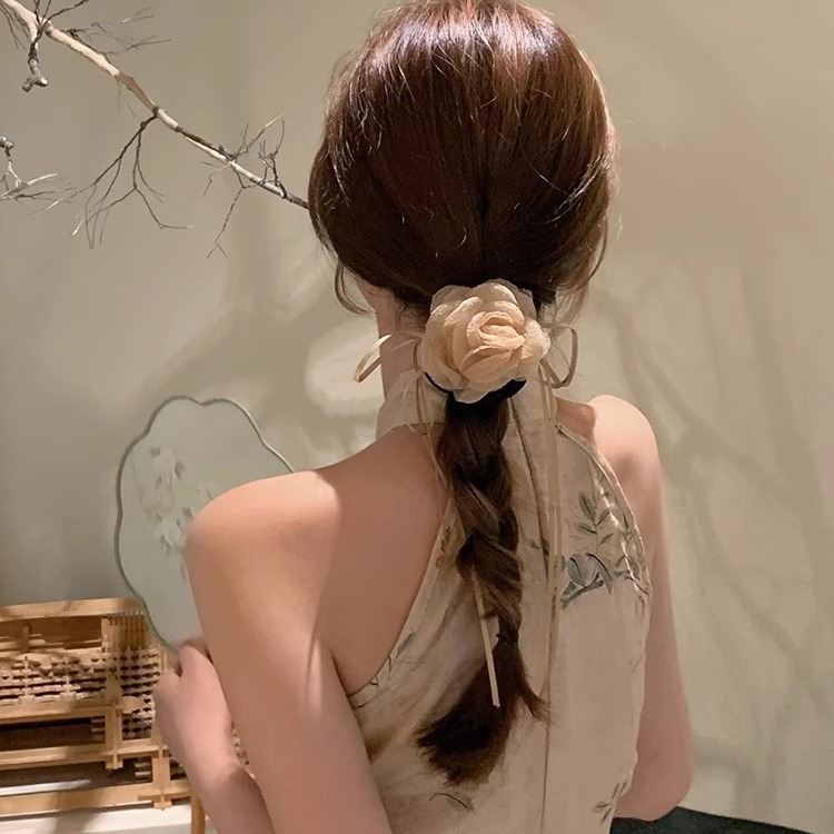 Nuevo anillo de cabello de flores chinas, cordón de cabello, cordón de cabello, ropa de estilo antiguo, adornos de cabello de flores, tocado de alta calidad.