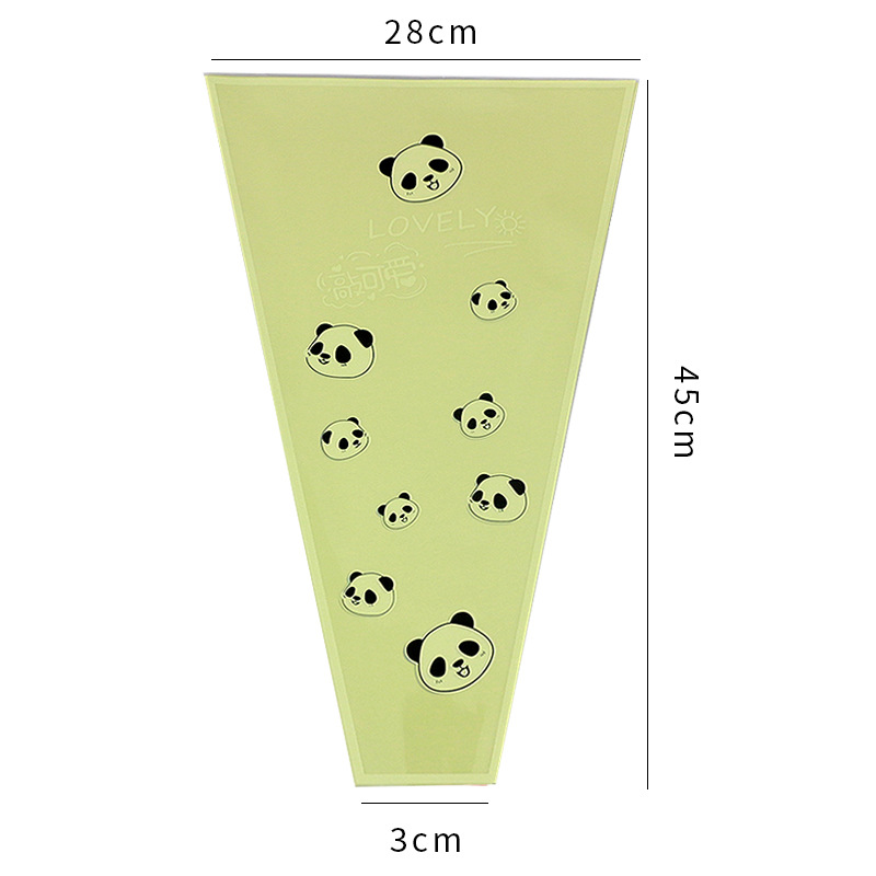 Multi-bolsa de papel de embalaje de flores Panda patrón de alto grado ramo de flores bolsa de arreglo translúcido Rosa sola bolsa