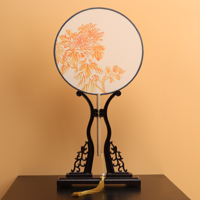 Estilo antiguo translúcido ventilador redondo estilo chino Palacio ventilador danza clásica cara de seda hecha a mano ventilador de bambú artesanía al por mayor