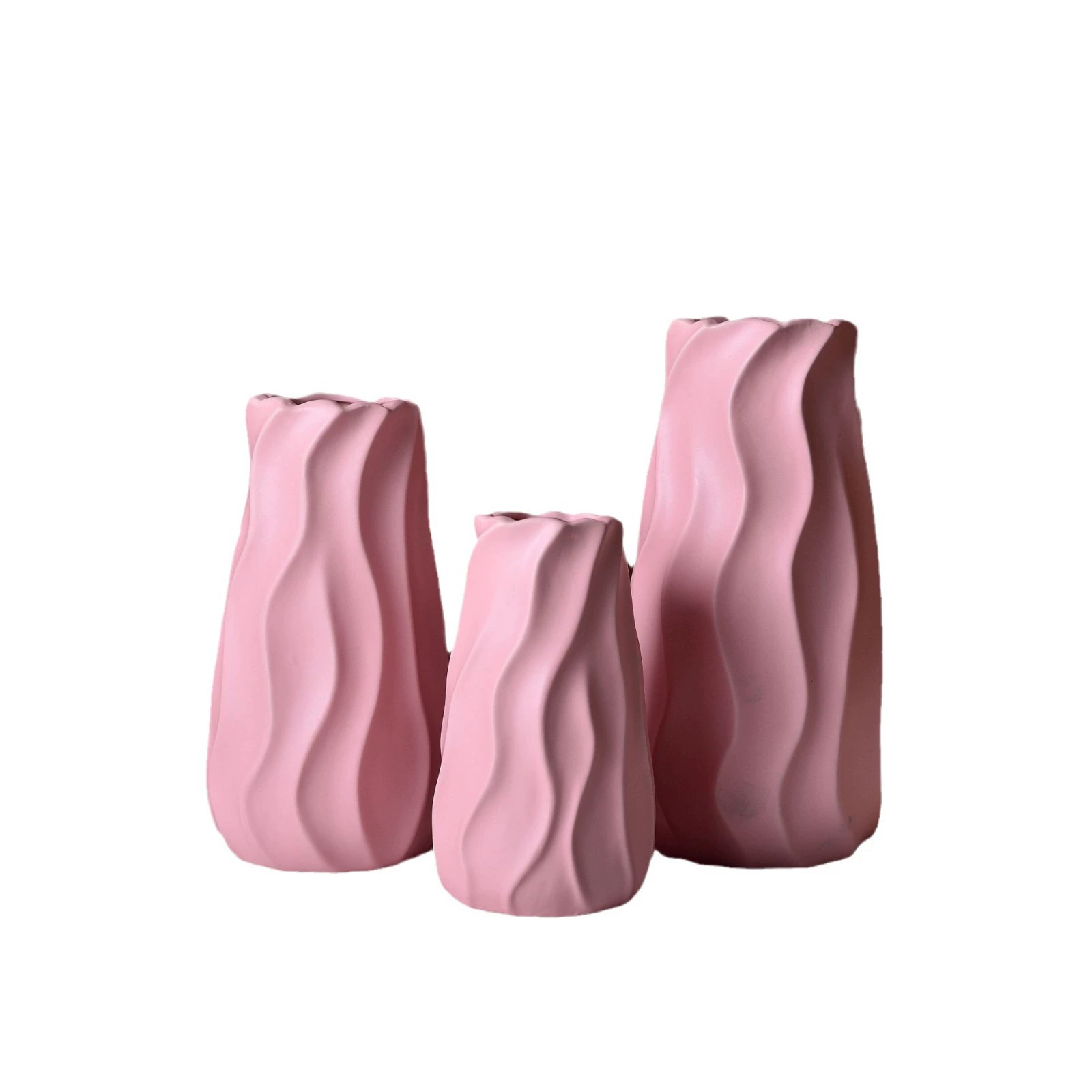 Белый, зеленый, розовый глиняный вазa Yuguang Morandi трехместная декоративная посуда цветочное ремесло украшение
