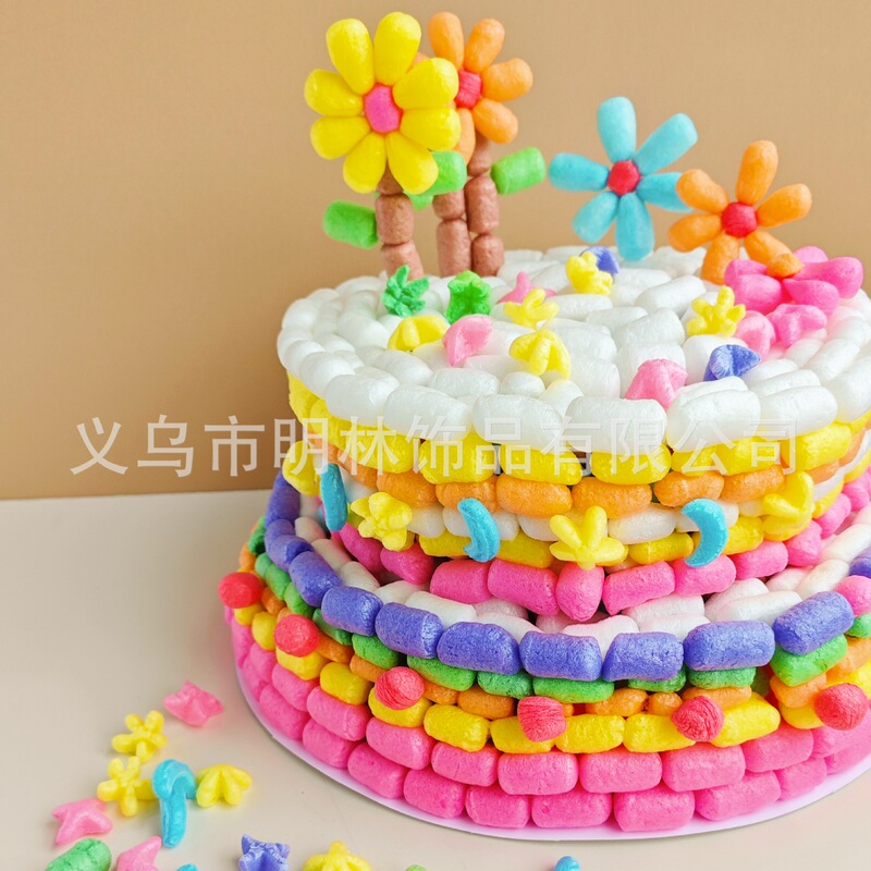 Spot Magic Corn Kernels Handmade diy Sticky Colorfulful Foam Particles Kidsren's Building Blocks Toys Kindergarten Materials