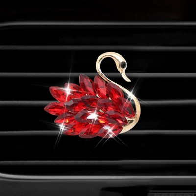 Car Perfume Aromatherapy | Clip Diamond Car Air - red-swan-facing-right