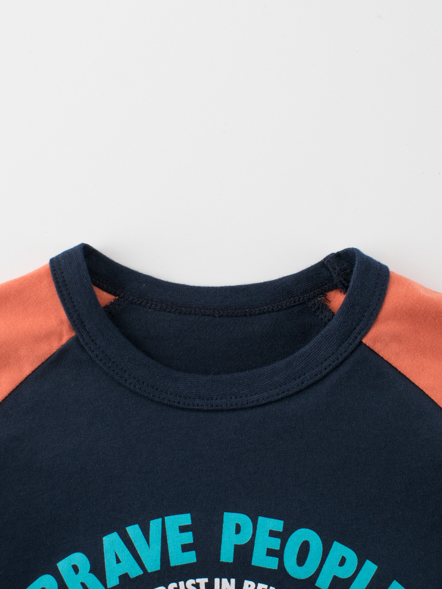 27KIDS ropa infantil transfronteriza verano nueva camiseta de manga corta estampada para niños ropa raglán para niños