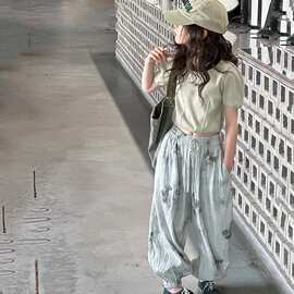韩国童装女童套装2025夏装新款儿童洋气夏季短袖防蚊裤薄款两件套