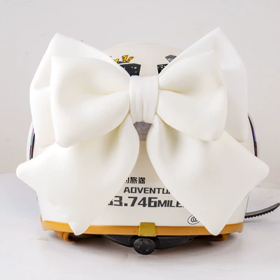 Motosiklet ləvazimatları və aksesuarları – bowknot motorcycle electric car - white-bow