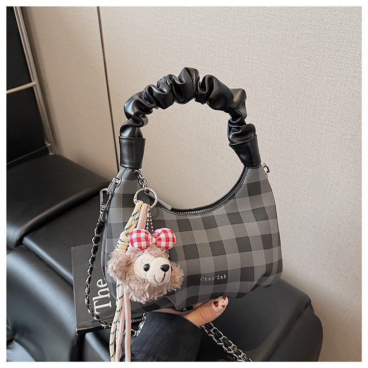 Sweet and cool style, trendy and unique cloud-shaped pleated handbag, a new summer fashion chain crossbody bag for women in 2025 undefined