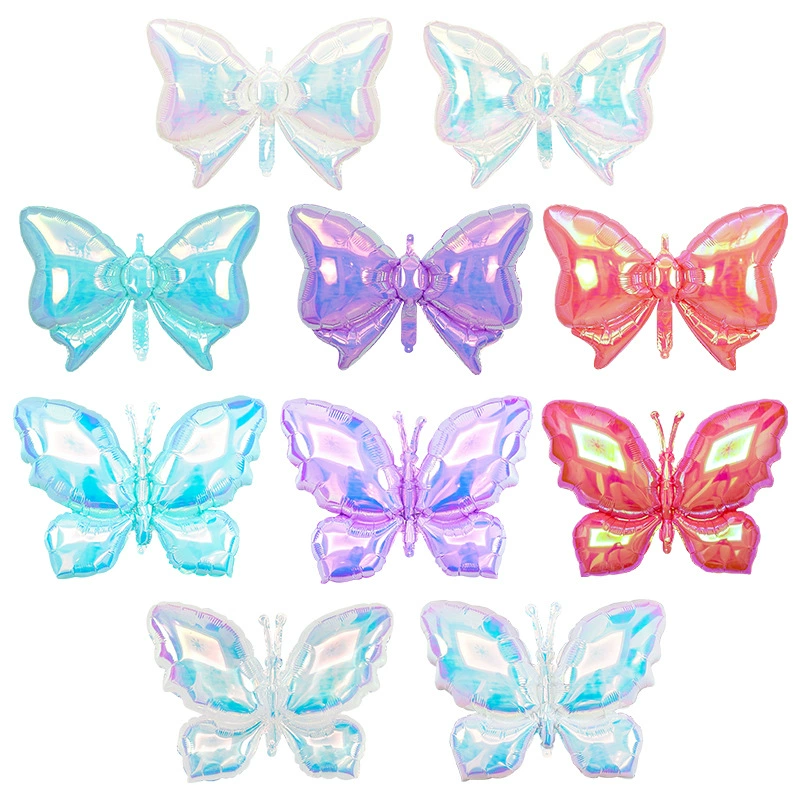 Новые популярные разноцветные алюминиевые шары-бабочки для праздничного декора, тематические украшения для вечеринок, алюминиевые воздушные шары с бантом