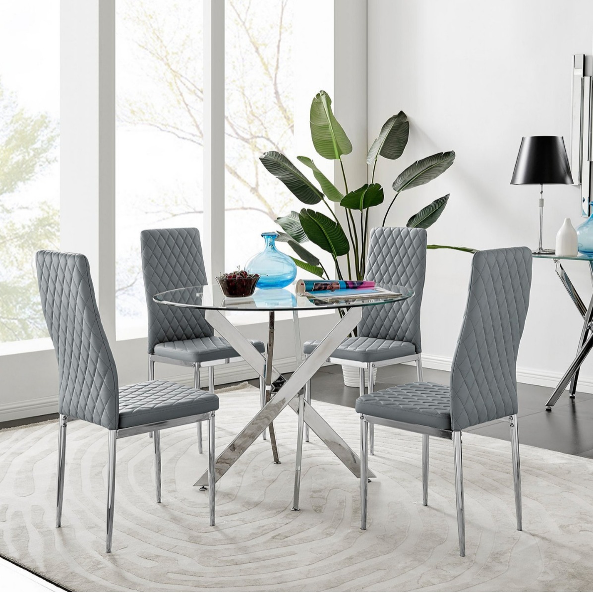 Mesa de comedor de Amazon mesa de comedor de lujo ligera y alta mesa de comedor moderna y simple mesa de comedor de vidrio