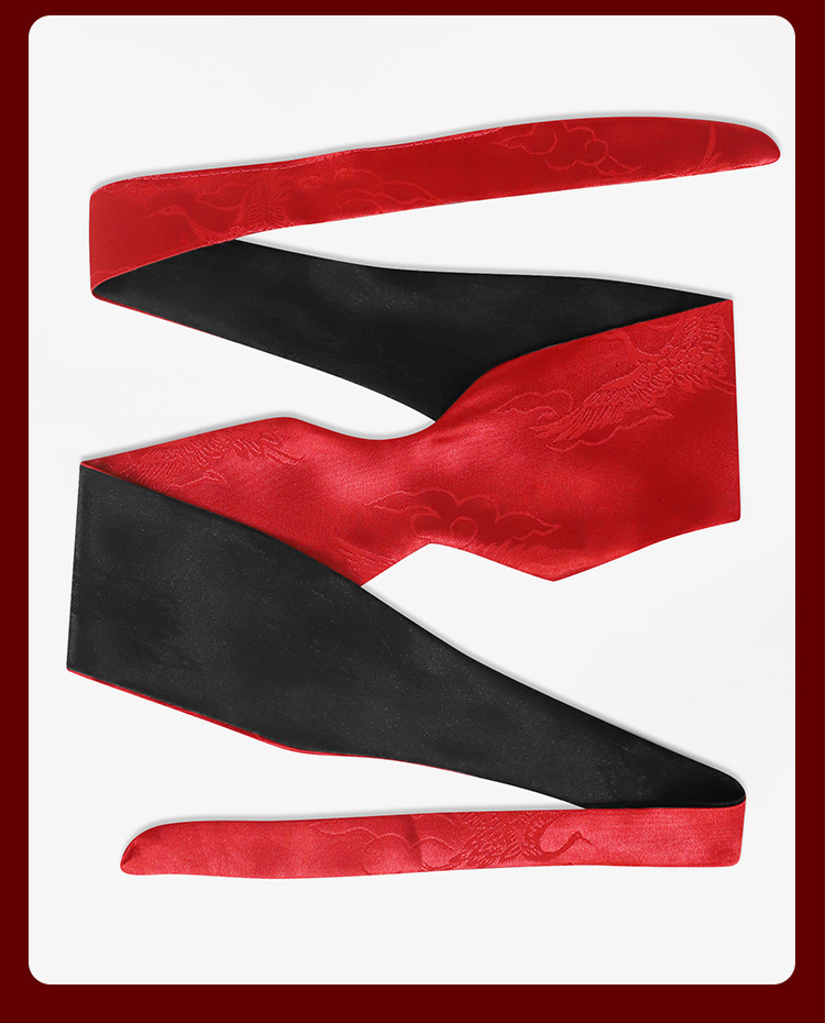 Silk Blindfold Bondage Set for Couples, Red and Black SM Accessory Kit — detail image 9