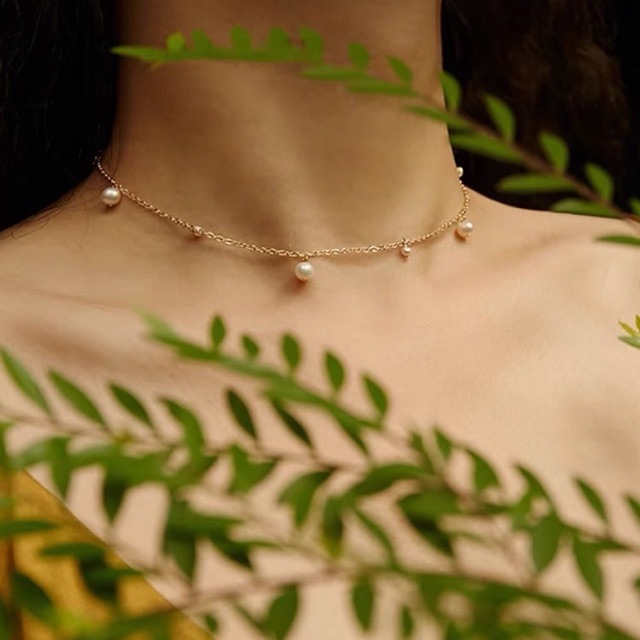 Colar de pérolas de luxo com fecho magnético para mulher_voghion.com