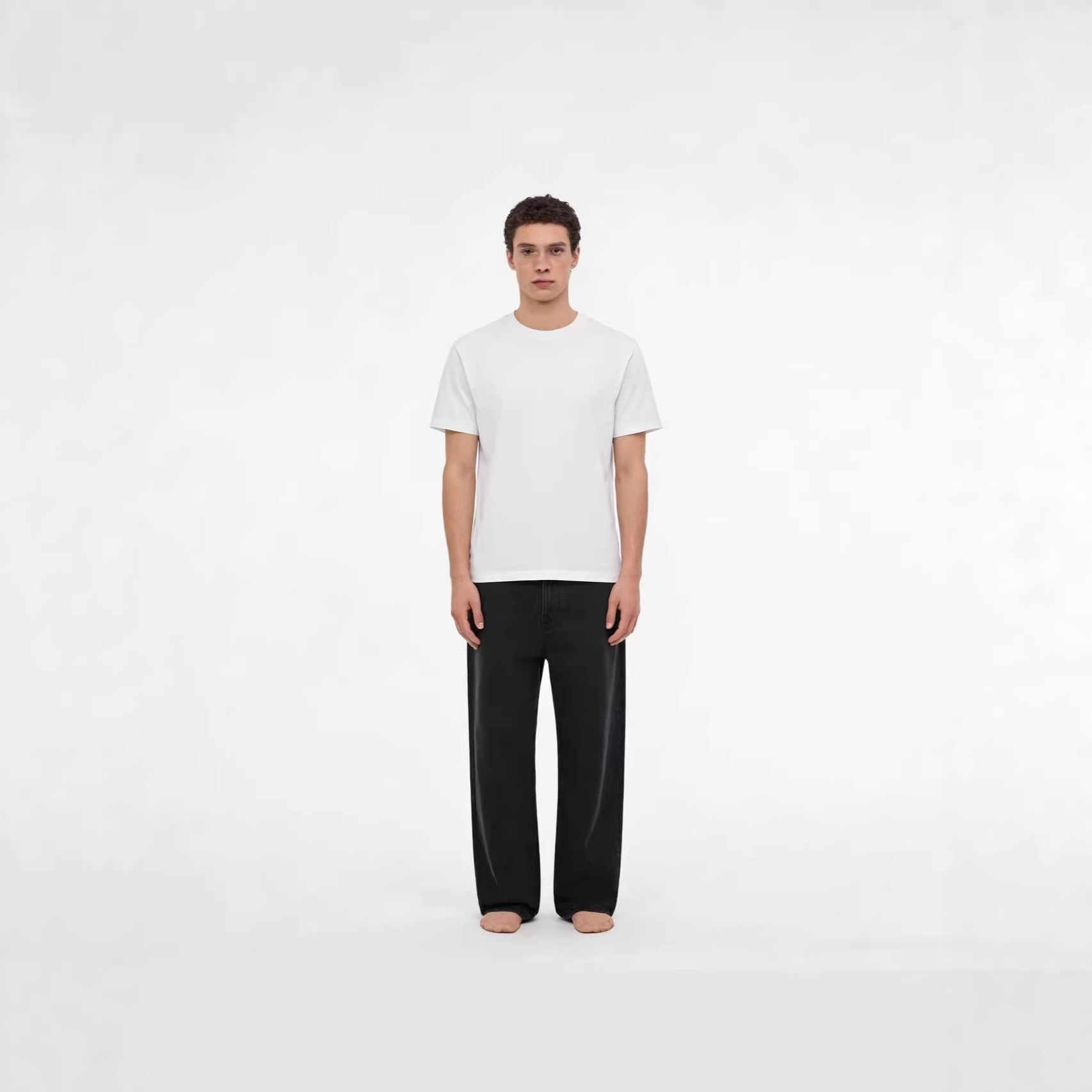 Men's Clothing Retro Style Jeans, High Street Wide Leg Loose Straight Leg With A Stylish Drape._mkmklike.com