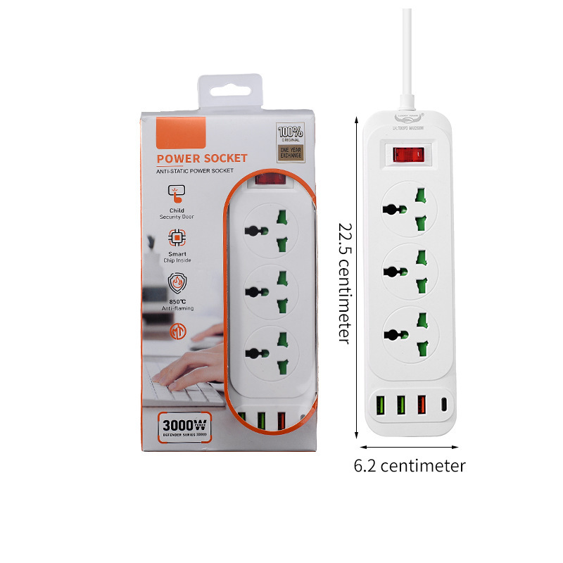 Interruptor de protección de sobrecarga de conector universal multi-puerto de tres, cuatro y cinco puertos de conector USB TYPE-C