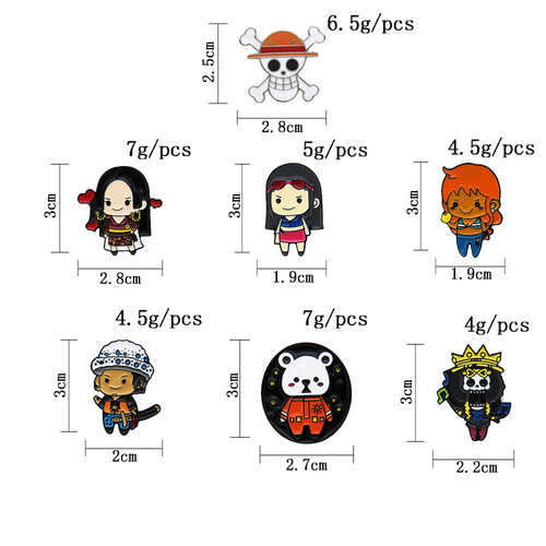 One Piece Brooch Q Version Anime One Piece Luffy Peripheral Student Children's School Bag Cute Cartoon Anime Badge