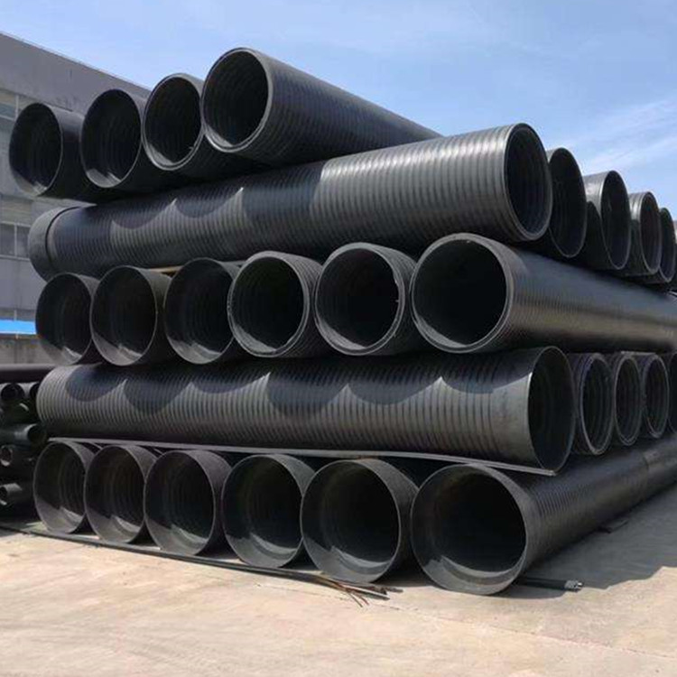 HDPE中空壁缠绕管PE排污管缠绕结构壁B型管井筒管双壁中空管道SN8