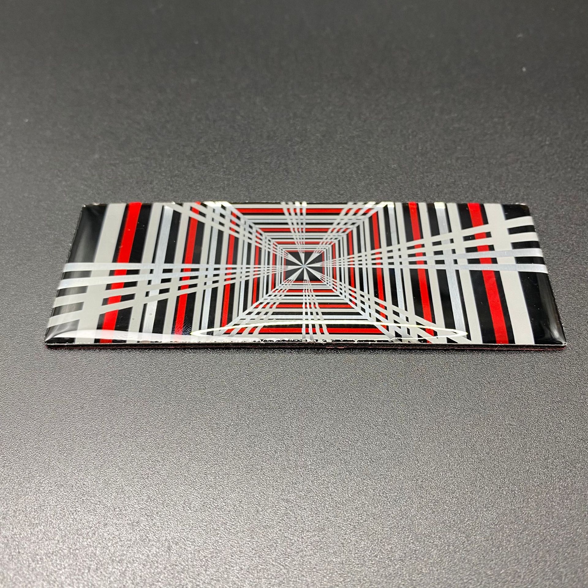 Tesla Model 3/Y/S/X: Tesla Car logo - metal-epoxy-plaid-black-red