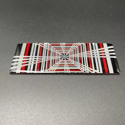 Suitable for Tesla Model3/Y/S/X: Car logo - metal-epoxy-plaid-black-and-red