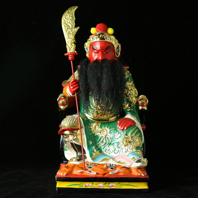 Zhangmu carving Mammon Sage Bodhisattva Treasurer Kowloon Guan Yu Sitting The statue