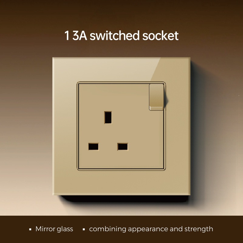 Marco de vidrio británico oro pared interruptor socket fabricantes de comercio exterior 86 interruptor tipo C socket de carga rápida image 27