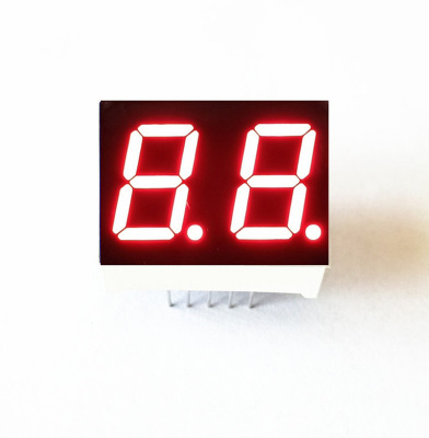 0.5英寸2位红光 蓝光10只脚数码管。5202AS/5202BS 共阳 共阴