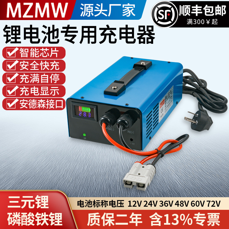 Ternary Lithium Iron Phosphate Battery Charger 12V24V36V48V60V72V Series Digital Display Fast Charging 50A Dc