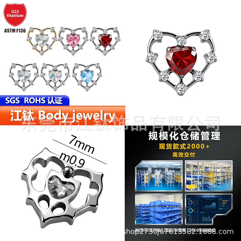 Pointed titanium steel lip stud product view