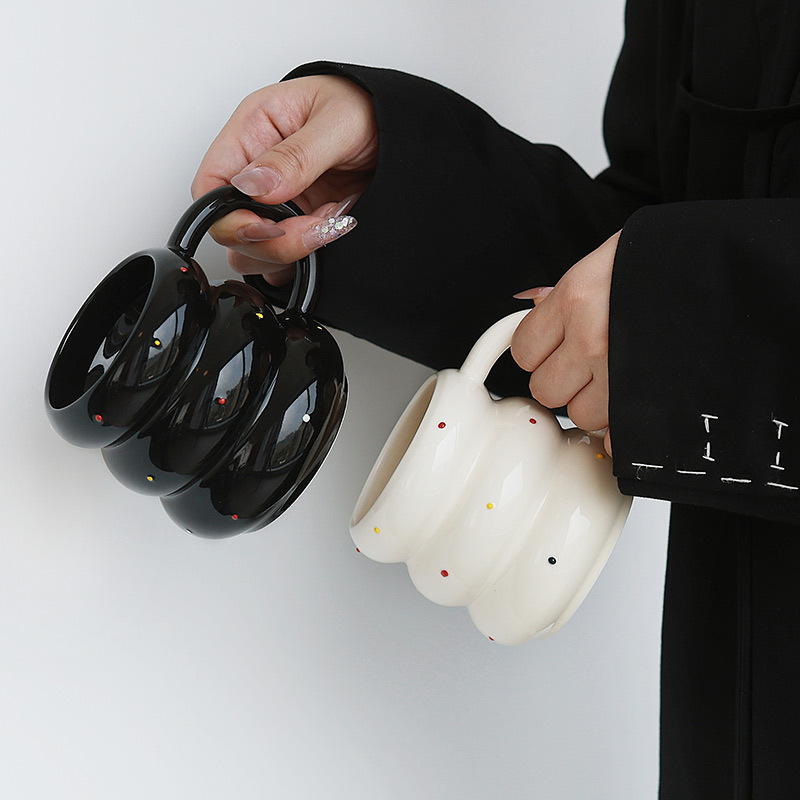 Taza de punto pequeño de frijoles de azúcar de estilo nórdico, taza de nicho, taza de agua, taza de cerámica atractiva, taza de café de pareja