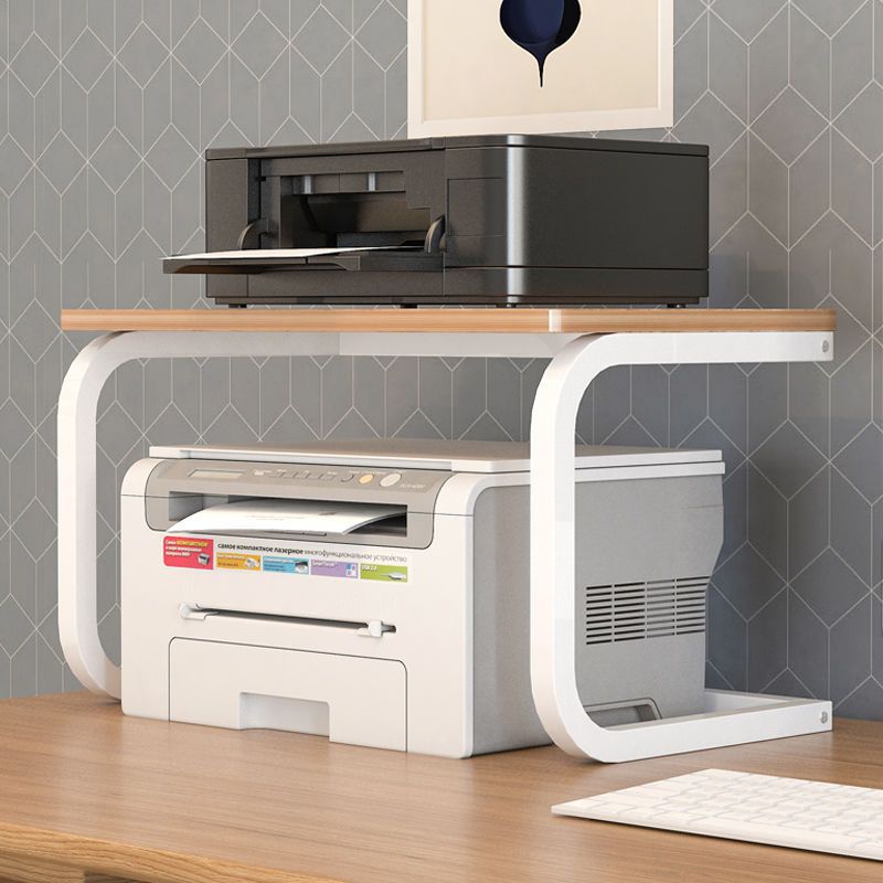桌面打印机架子小型双层主机置物架办公室桌上复印机收纳架亚马逊