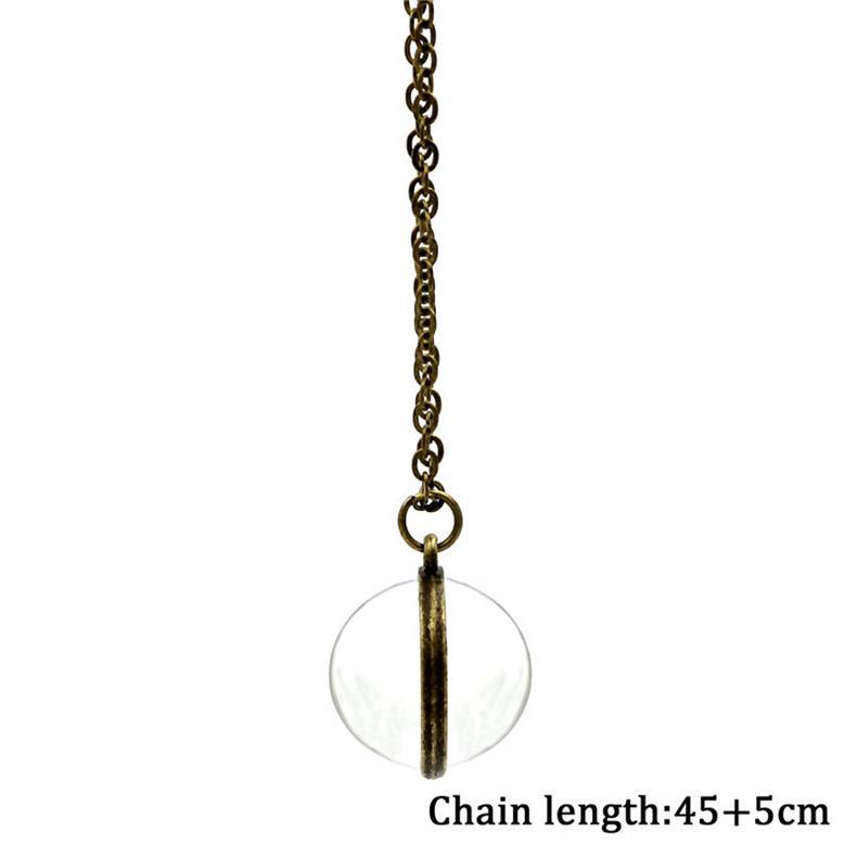 Solar System Glaskugel Halskette Retro Anhänger Mit Pulloverkette_voghion.com
