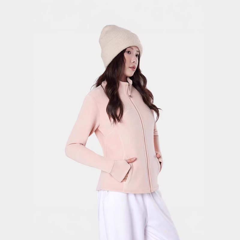 2026Lulu Same Style Slim-Fit Fleece Jacket for Women, Windbreaker, Fleece Inner Layer, Sweatshirt Top for Women
