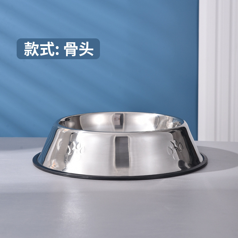 Tazón para mascotas de acero inoxidable antideslizante antidetonante perro cuenca perro tazón de fuente de alimentación de agua para mascotas gato tazón gato cuenca al por mayor