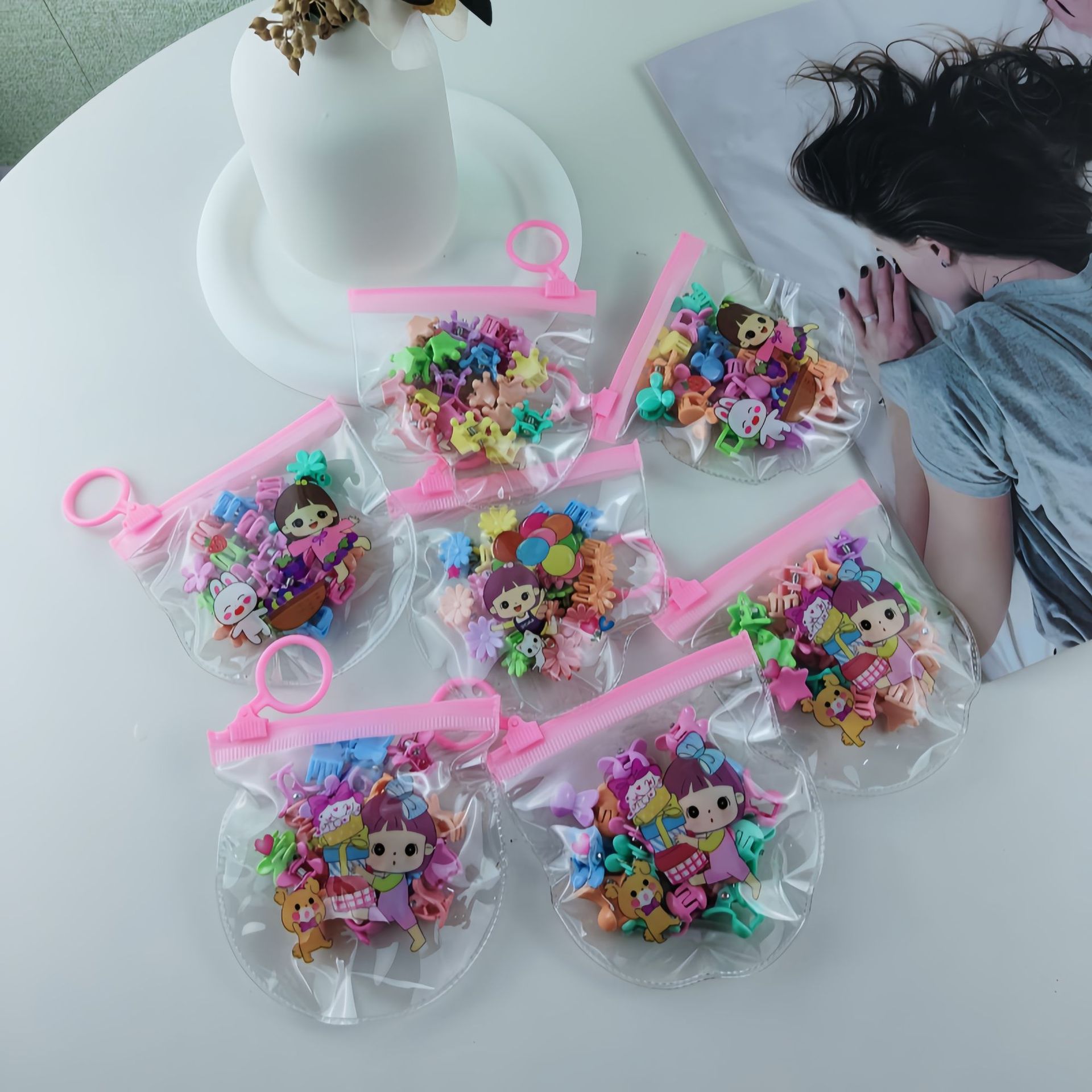 20 bolsas pequeñas pinzas de agarre mini exquisitas pinzas de cabello laterales pequeñas pinzas de cabello color caramelo pinzas de cabello flores pequeñas pinzas de frangeas de color
