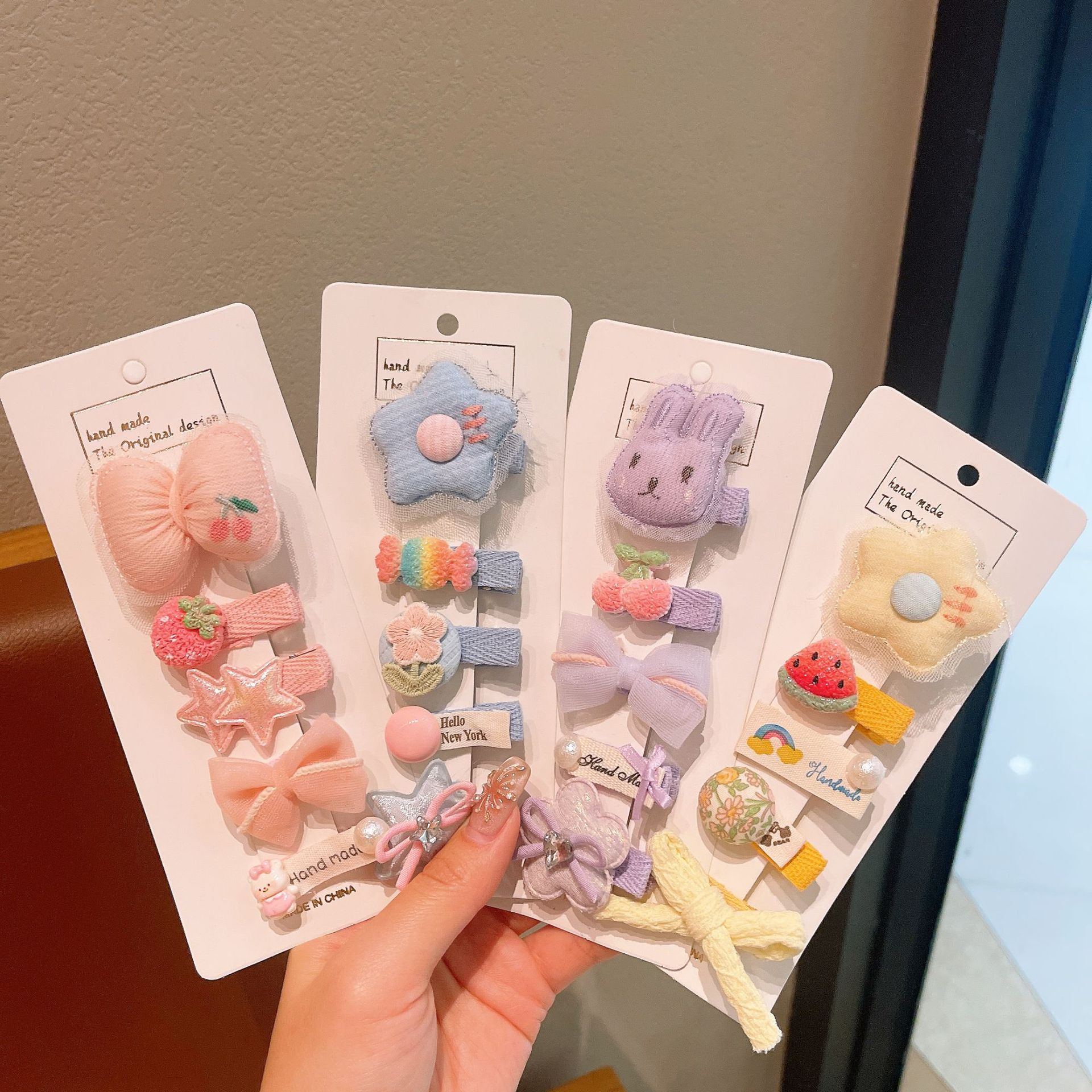 Clip de cabello de malla de encaje para niños estrella nebulosa accesorios para el cabello de bebé tela tarjeta de cabello de dibujos animados para niñas