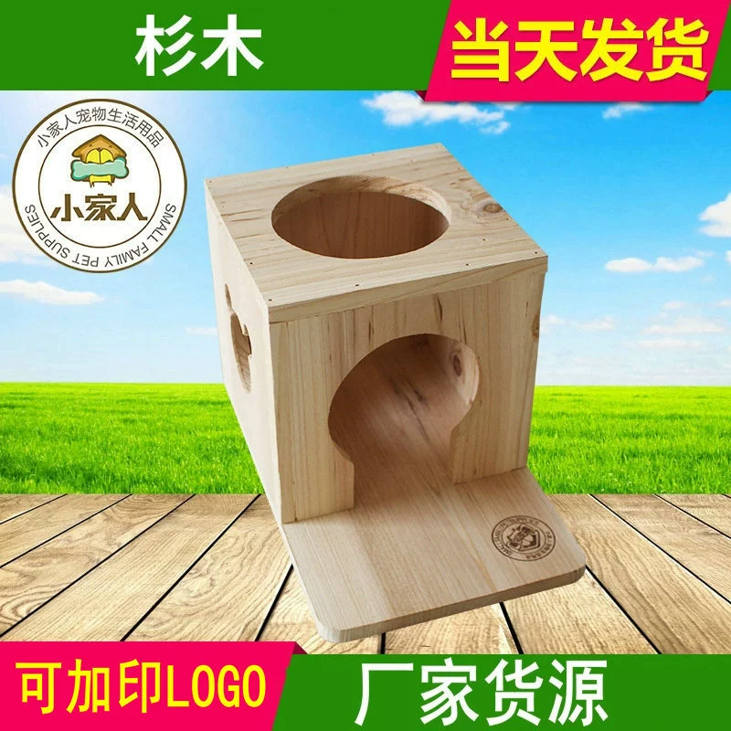 Новый Еловый материал, устойчивый к грызункам, твердый домашний питомец, балкон, деревянный дом, милая белка Тоторо, летнее сокращение, креативное деревянное гнездо