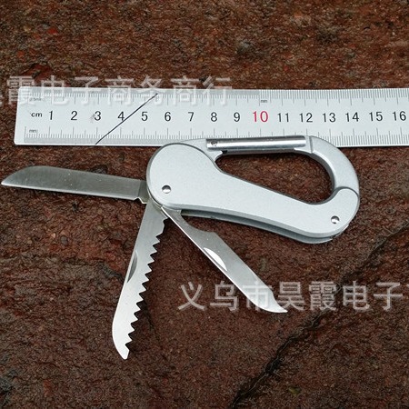 椭型登山扣带3开小刀 快挂 户外多功能锁扣