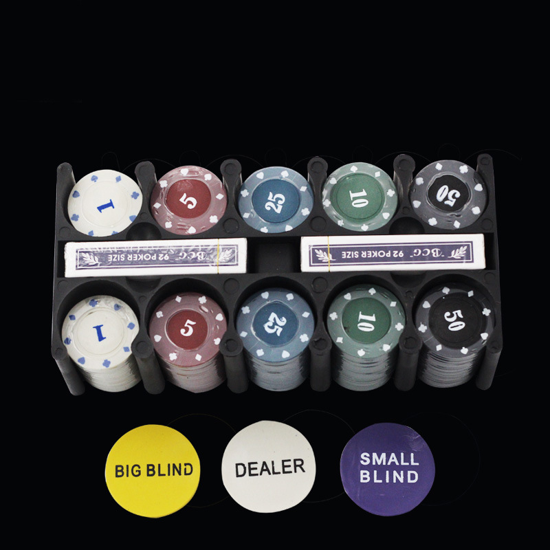 Set de chips de Texas Hold 'em Blackjack 200 chips con tela de mesa, caja de hierro, código de Zhuang.