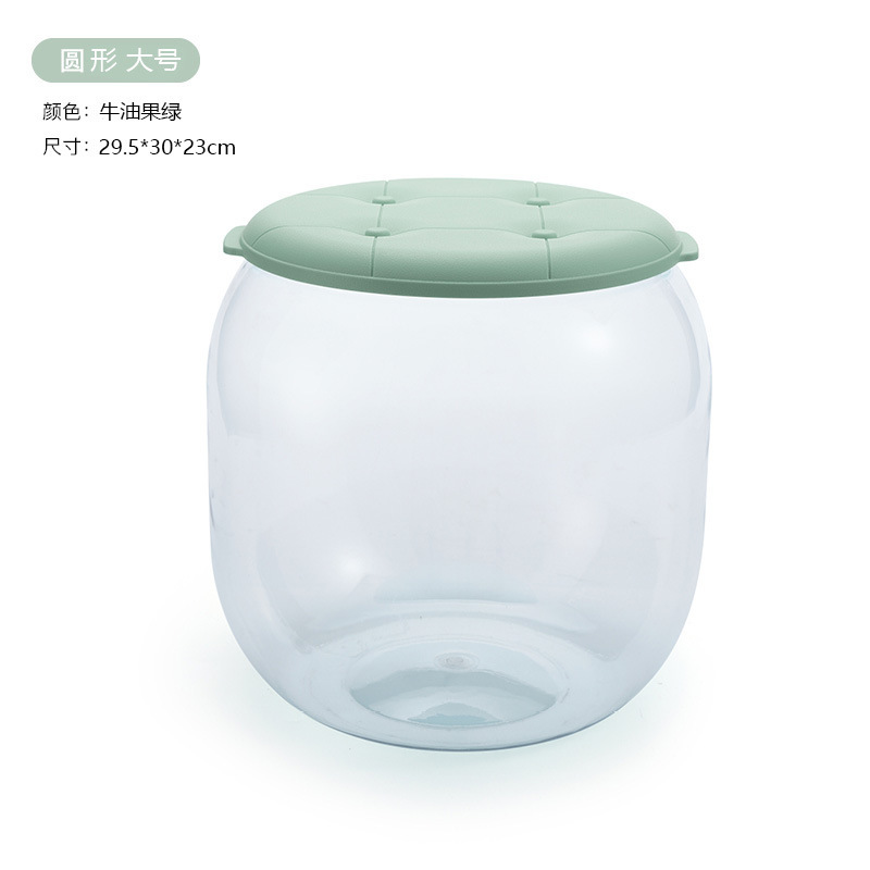 子供用ぬいぐるみ収納ボックス、丸型透明収納バケツ、家庭用積み木収納ベンチ、大容量|undefined